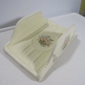 Vintage VB Athena Tray Soap dish Porcelain 50s 8" x 5" Floral OR hot glue stand